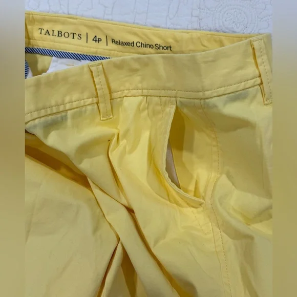 Talbots Womens Yellow Relaxed Chino Short Size 4 P - Picture 9 of 9